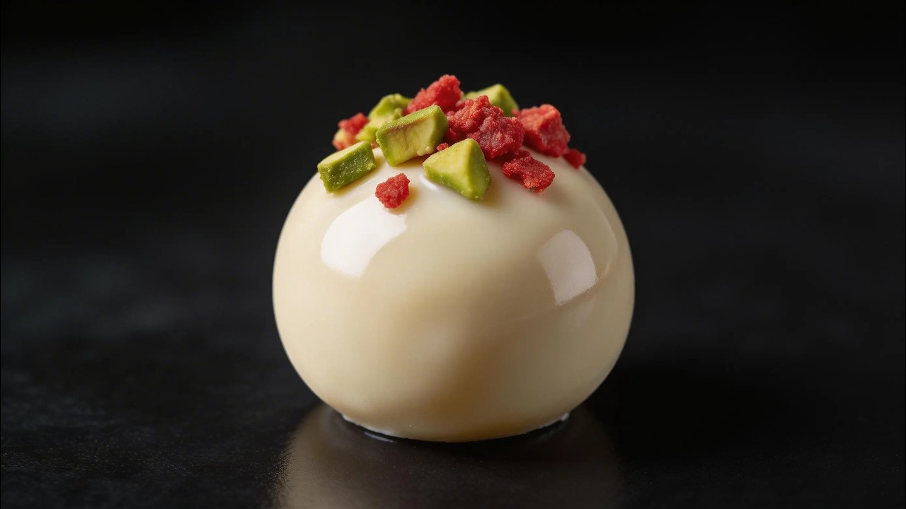 🍓🍫 White Chocolate Pistachio Truffles with Strawberry Crunch.💎🍬 Gourmet Truffle to Delight and Sell🍓