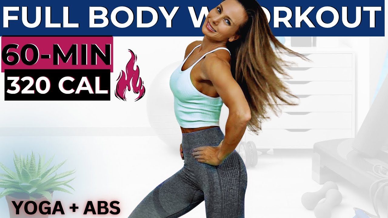 60-MIN POWER YOGA WORKOUT (low-impact high-calorie burn, bodyweight body toning, weight loss + abs)