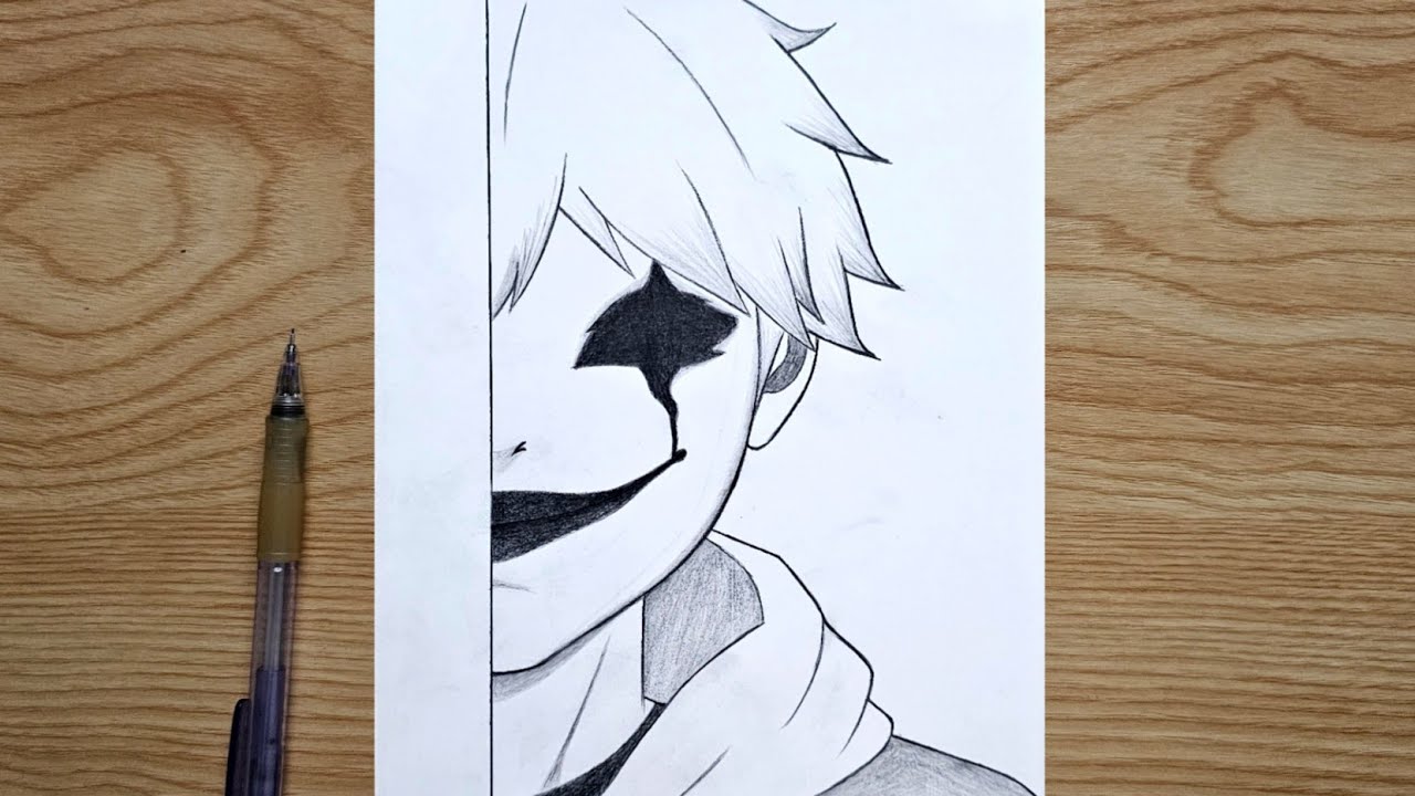 How to draw Anime creepy face || Anime scary face step by step || Easy tutorial for beginners
