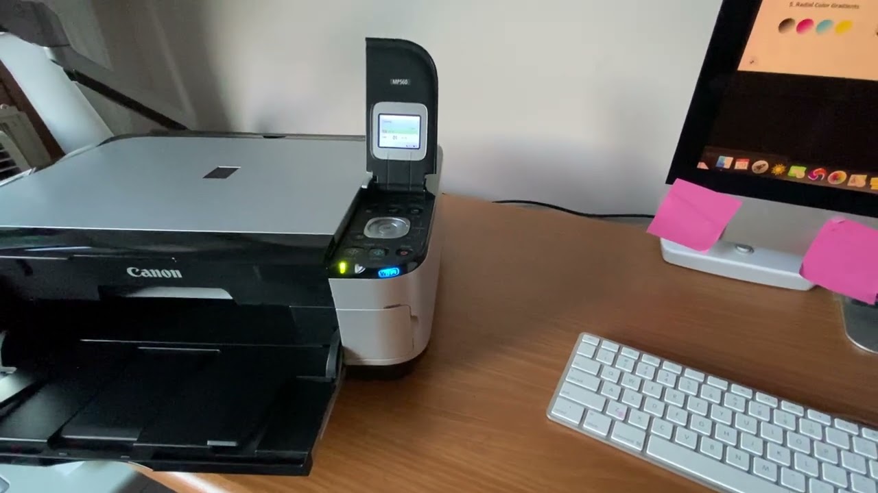 Canon PIXMA MP560 Printer Good Low CountPerfect Nozzle & Inks Test OK -video