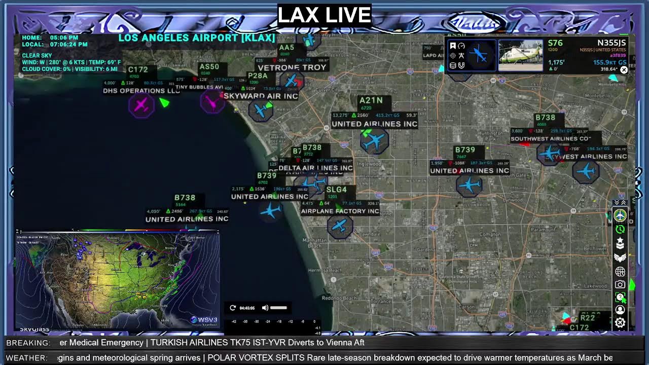 KLAX Live Flight Radar & Active U.S. Weather Tracking | ATC Audio