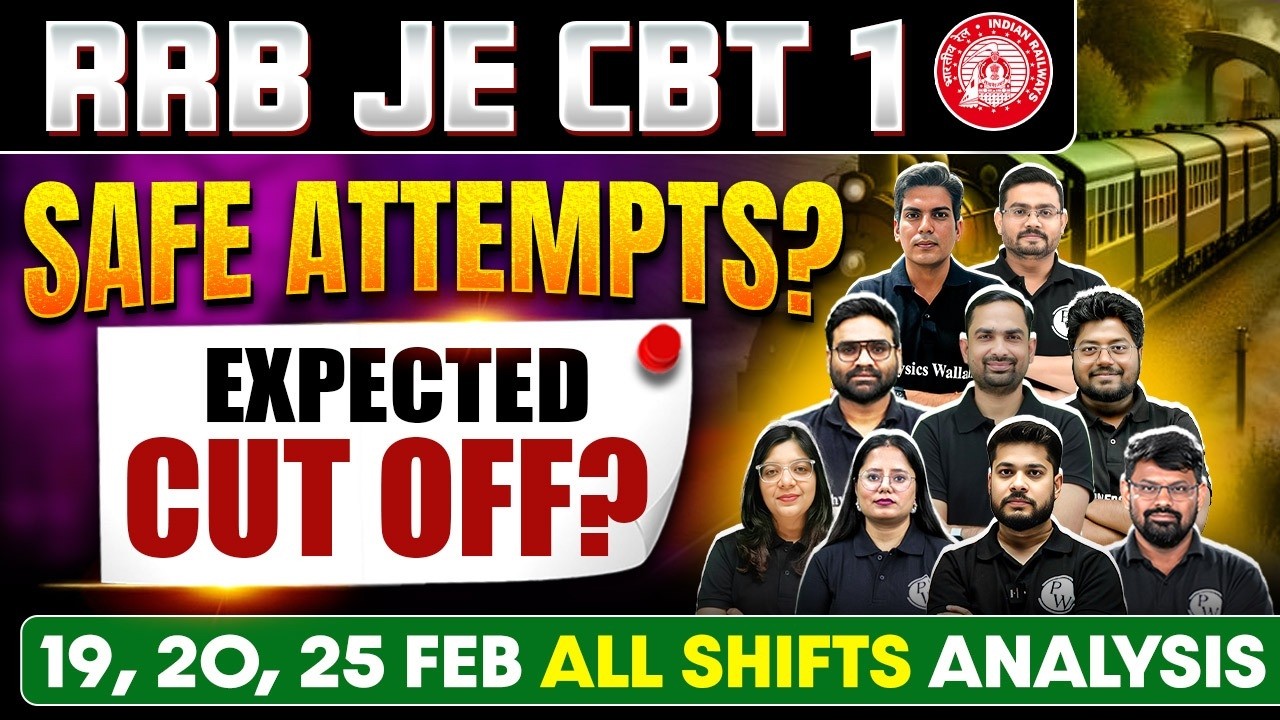 RRB JE CBT 1 Analysis 2026 | RRB JE Expected Cut Off 2026 | RRB JE CBT 1 Safe Attempt 2026