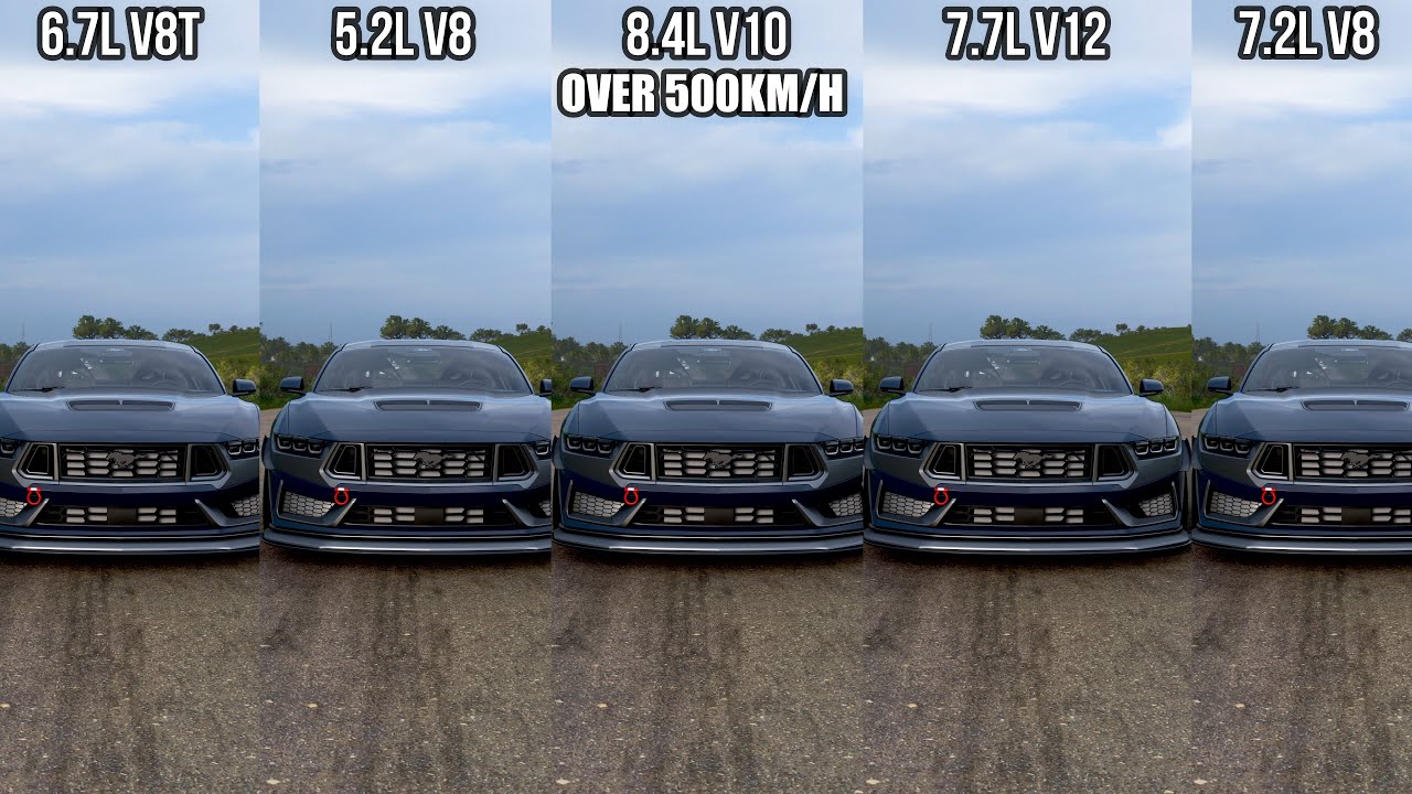FORZA HORIZON 5 || THE FASTEST MUSTANG EVER !! FORD MUSTANG DARK HORSE - ALL ENGINE SWAPS TOP SPEED