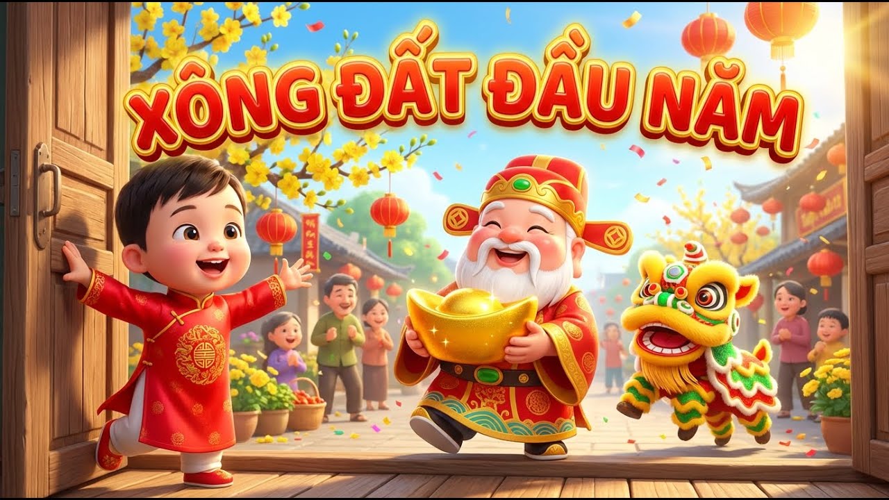 AI GÕ CỬA ĐẦU NĂM - Nhạc Thiếu Nhi Sôi Động - Hoạt Hình Tết Vui Nhộn