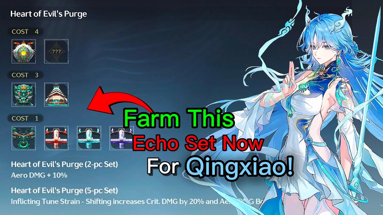 Easily Farm and Build Qingxiao' Echo Set - 'Hart of Evil's Purge' in Wuthering Waves!!