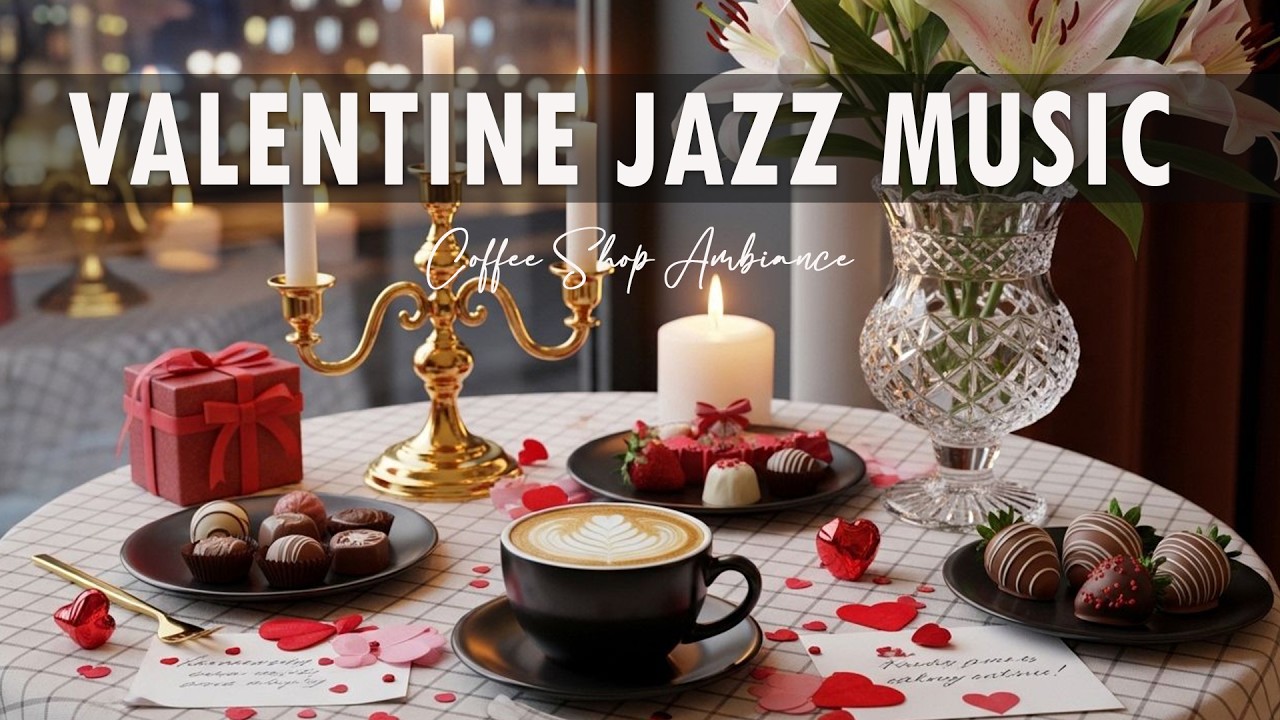 Valentine Jazz Music 🍫💕 Coffee Shop Ambiance -  Sweet Cafe Music for Uplifting Moods
