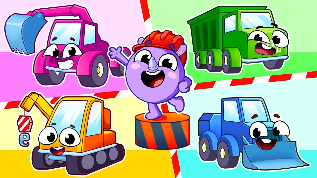Construction Trucks Song | Kids Song and Nursery Rhymes by Baby Zoo Karaoke