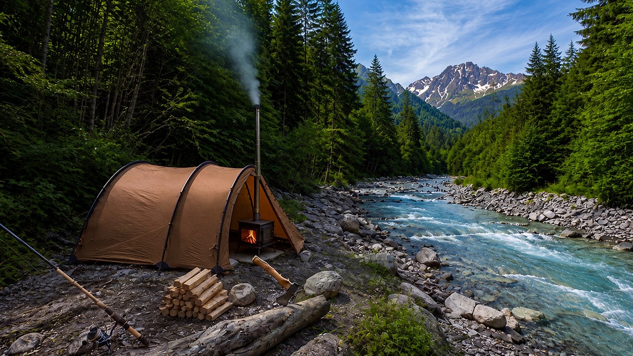 Solo Camping by a Wild River | Catch & Cook