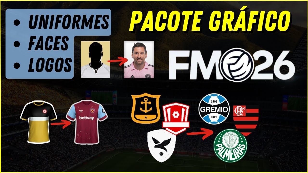 Como INSTALAR PACOTES GR&Aacute;FICOS no FM26 (beta) | Logos, Faces e Camisas