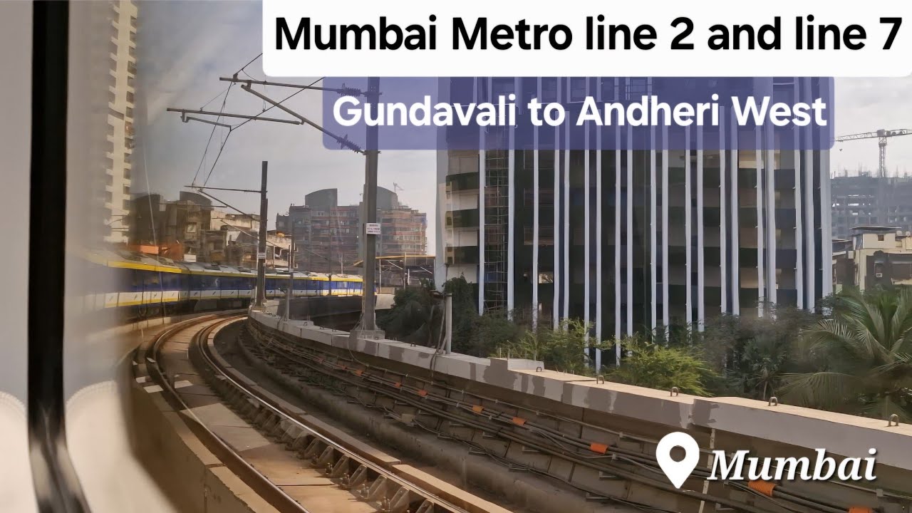 Mumbai Metro 4K Journey from Gundavli to Andheri West | Red to yellow line |