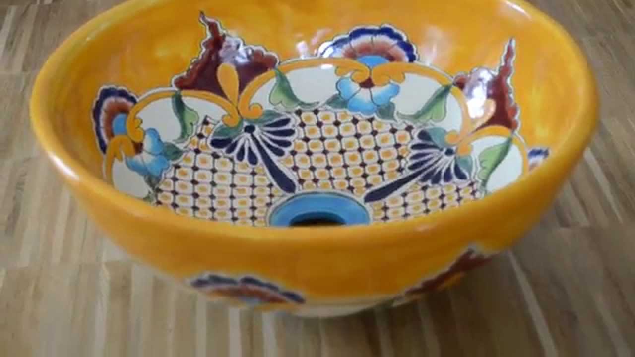 Mexikanische Waschbecken handbemalt von Mexambiente - MEX 3 Puebla