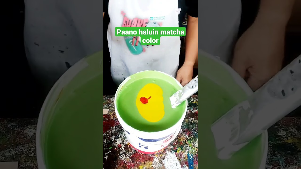paano haluin matcha color #paintmixing #latex #shortvideos