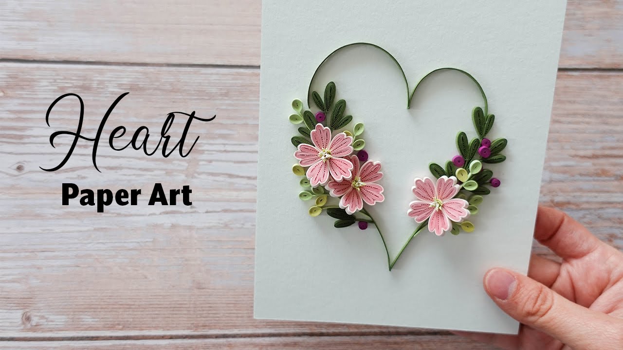 Making Heart from Paper Quilling - Mother's Day Card Ideas