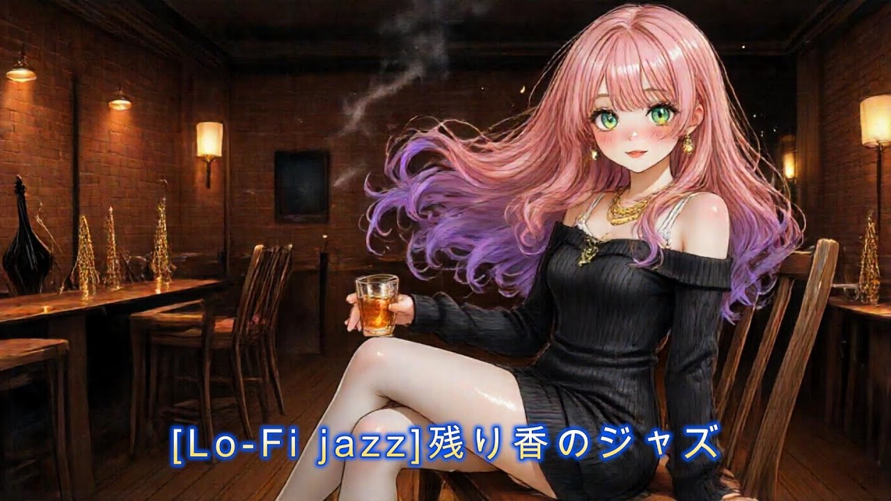 【Lo-Fi jazz】【作業用BGM】残り香のジャズ｜70年代レトロジャズ×ローファイ｜美少女画像で癒される1時間弱ロング｜ジャズ喫茶BGM