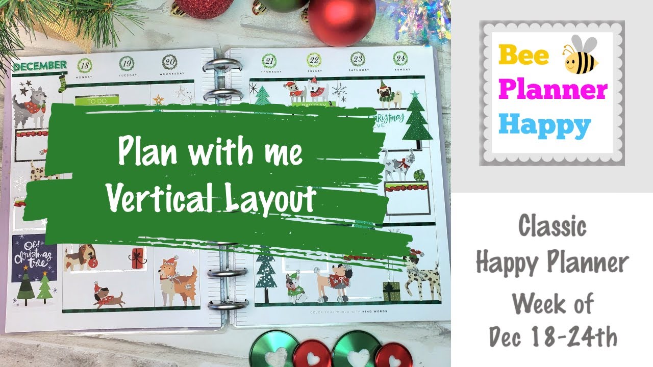 My First Ever Plan with Me!! Decorating my Vertical Layout Happy Planner with Cute Pet Stickers!