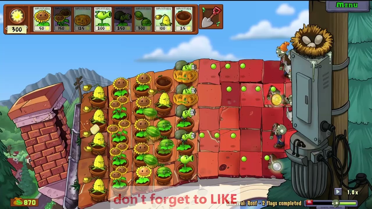 SURVIVAL ROOF PLANTS VS ZOMBIES