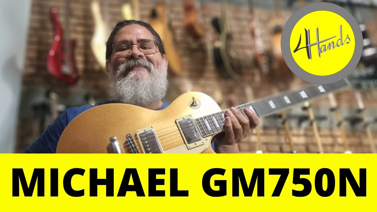 REVIEW E DEMONSTRAÇÃO GUITARRA MICHAEL STRIKE LES PAUL GM750N GOLDTOP