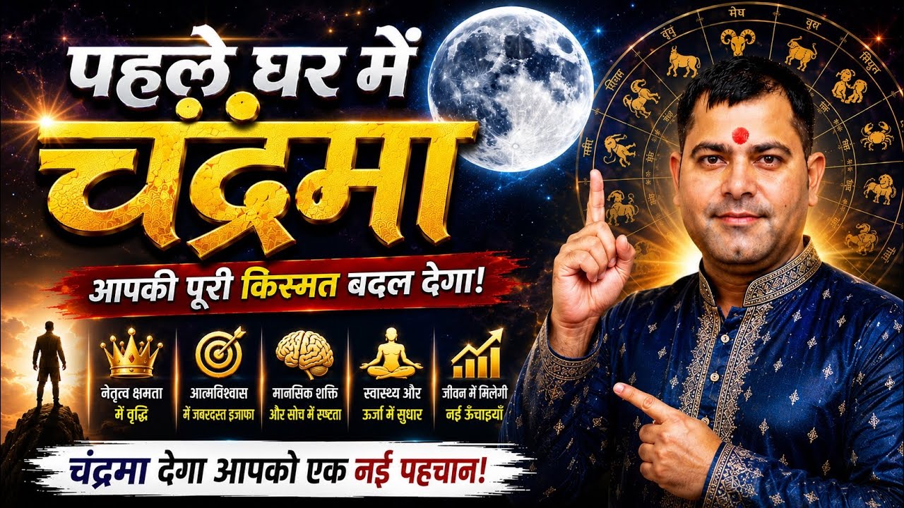 Moon In 1st House | Chandrama In 1st House | Monn In 1st House In Hindi
