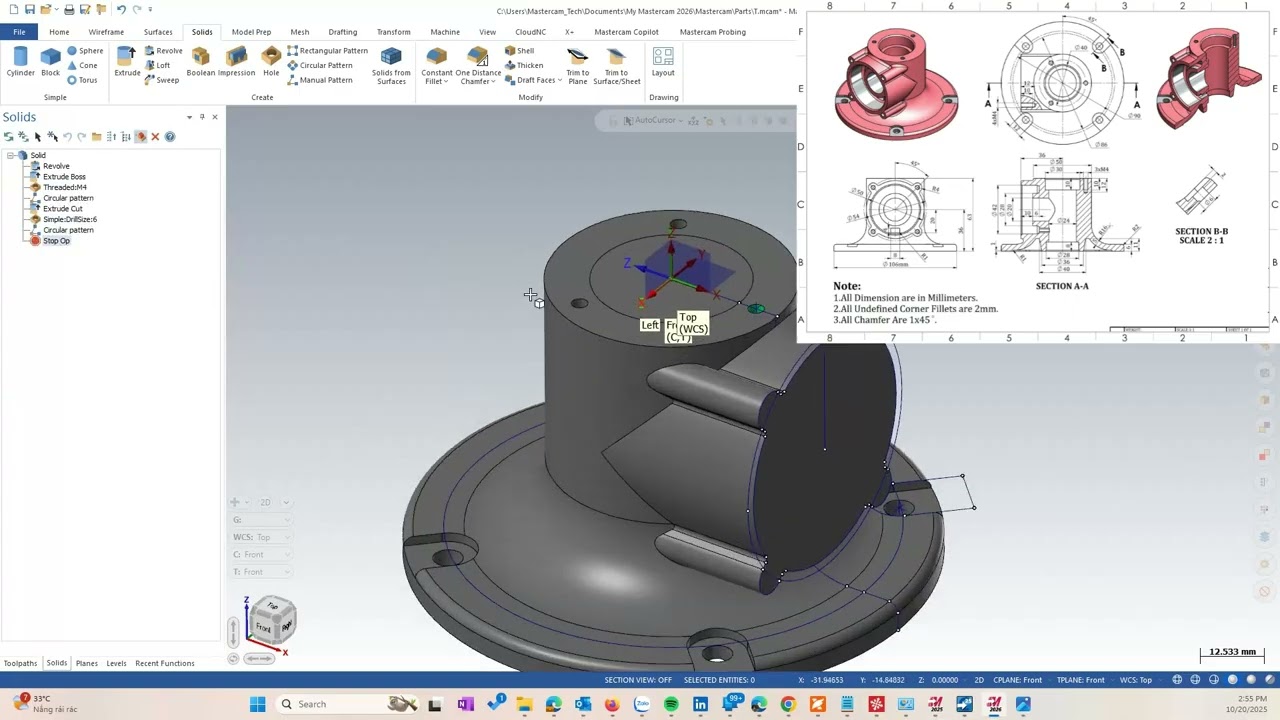 Mastercam Việt Nam | Solid Modeling: Thiết Kế 3D Cực Nhanh! (tâp 5)