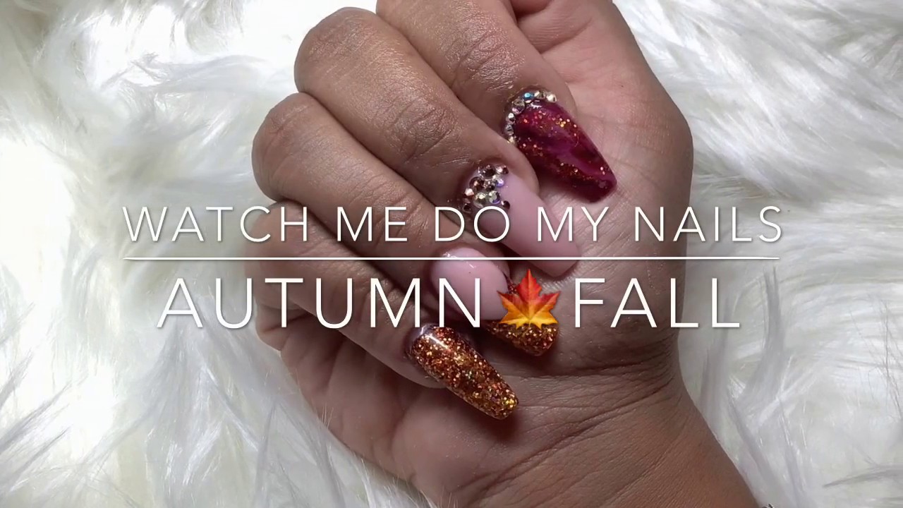 Watch Me Do My Nails Using Builder Gel | AUTUMN 🍁 FALL Nails