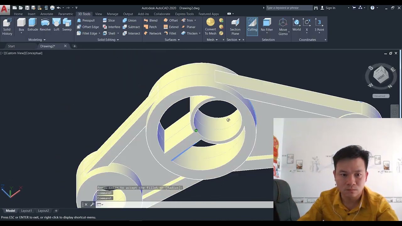 AutoCAD Control Arm Drawing Tutorial Step-by-Step for Beginners part 03