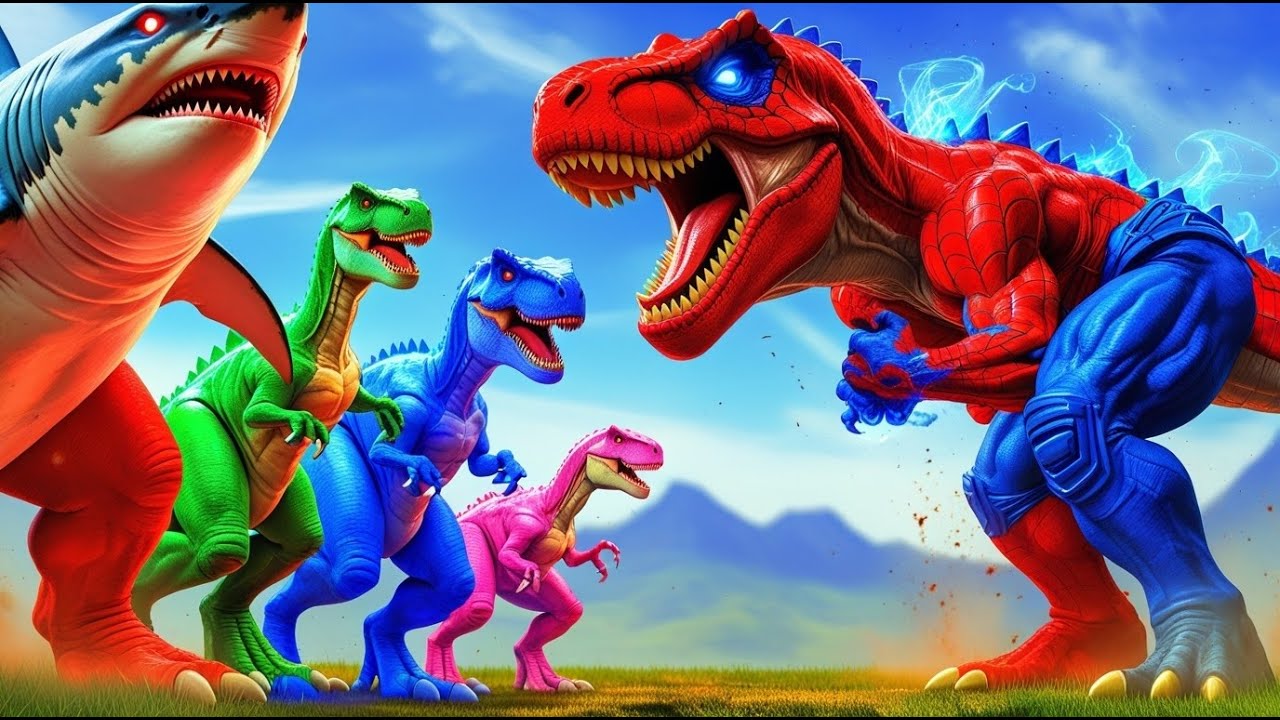 Jurassic World: Tarbosaurus T-rex Evolution vs Dinosaurs Fighting Godzilla in Jurassic World Rebirth