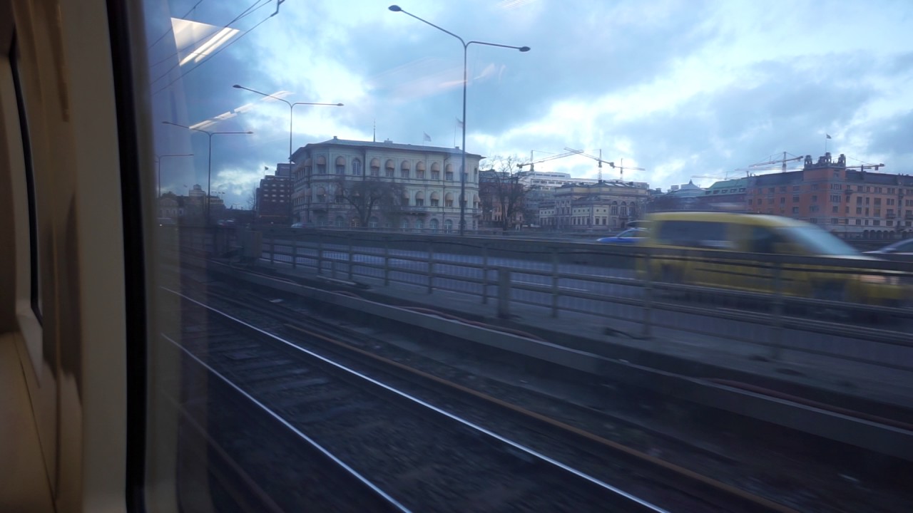 Sweden, train ride from Stockholm Södra to Central Station