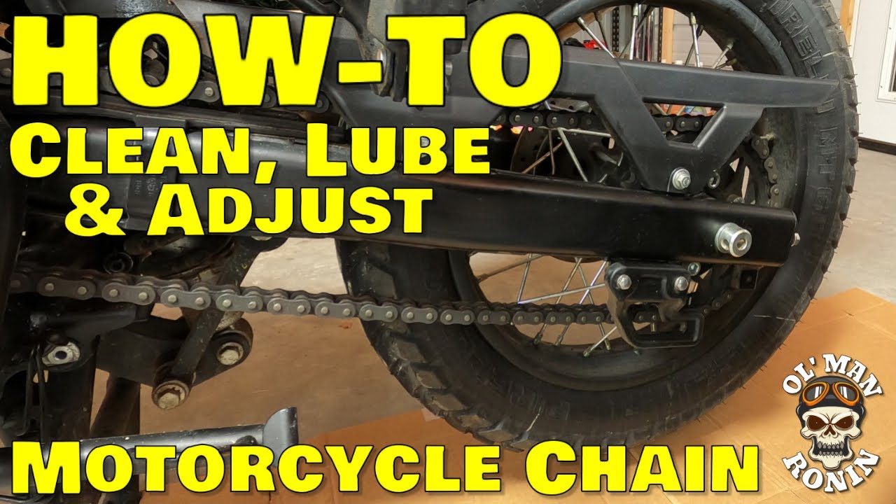 Как чистить, смазывать и регулировать цепь мотоцикла | Royal Enfield Himalayan | Ol' Man Ronin (S...