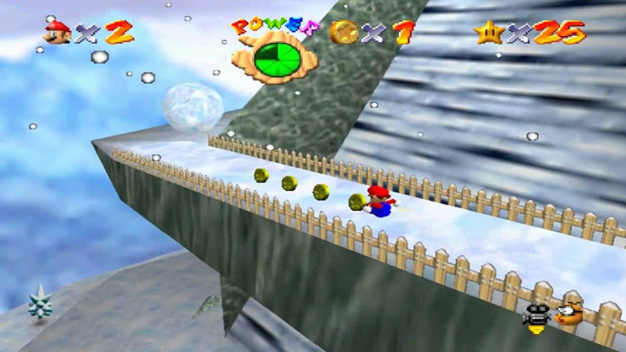 Super Mario 64 - Montagne Gla-Gla - Etoile 5 : Bonhomme de neige sans tête