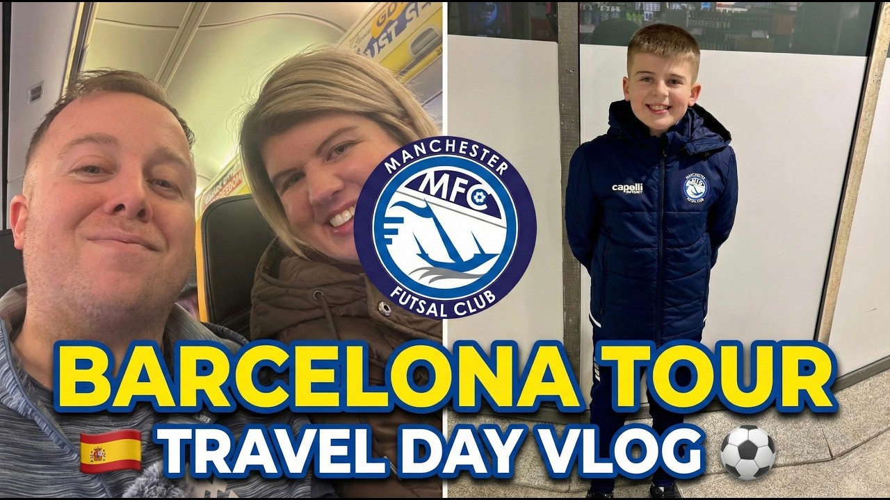 WE MADE IT TO BARCELONA! ✈️ Flying to Spain with Manchester Futsal Club!