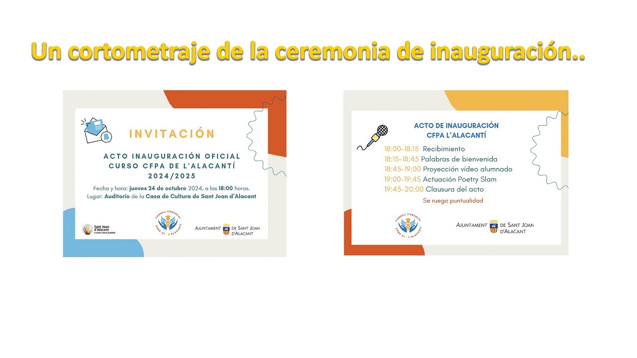 Acto Inauguraci&oacute;n Oficial Curso CFPA de L'Alacant&iacute; 2024/2025
