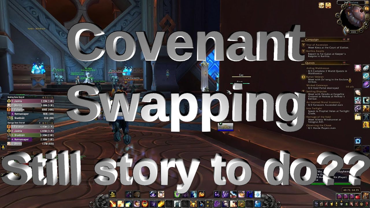 WoW Shadowlands 9.1.5 - Covenant Swapping still has storyline to do??