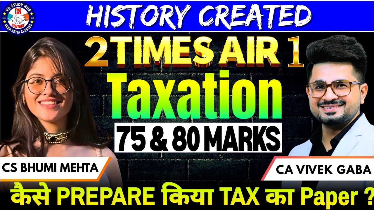 🔴2 Times AIR 1, 80 Marks in TAXATION🔴 Every Student Listen💯 Goosebumps🔥 VG Sir #vgstudyhub #tax