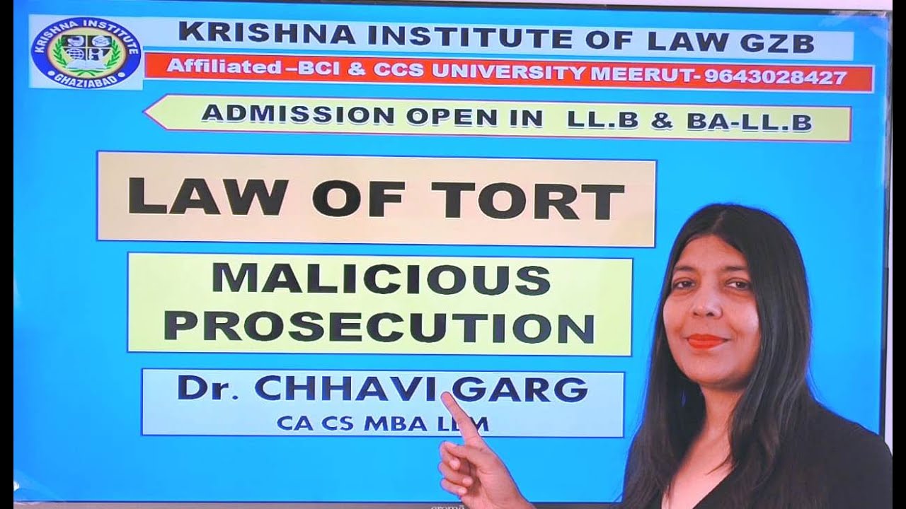 LAW OF TORT - MALICIOUS PROSECUTION | CS | CMA | CA | LLB | BALLB I CCSU