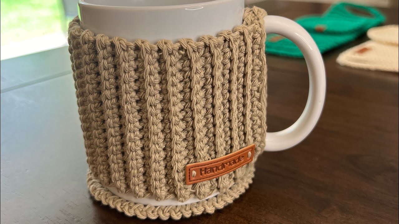 CUBRE TAZA o funda para taza a crochet. Muy fácil y rápido