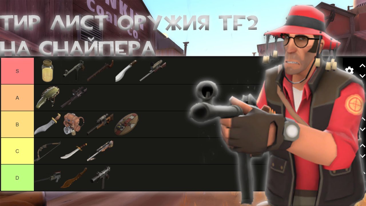Тир Лист ОРУЖИЯ на СНАЙПЕРА TF2 #snipertf2 #tf2 #тф2