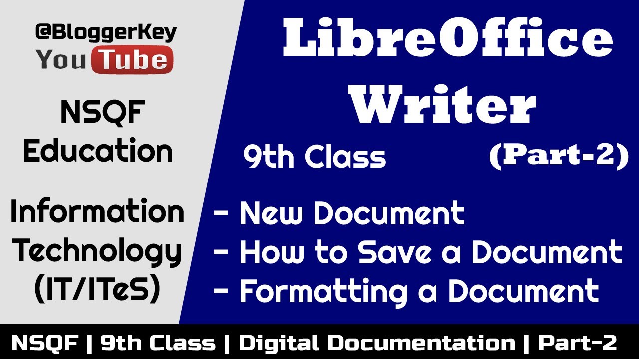 How to Formatting Document in LibreOffice Writer | Digital Documentation | 9th IT | Part -2 in Hindi