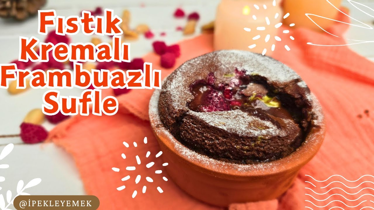 Airfryerda 9 Dakikada Sufle Tarifi | Fıstık Kremalı Frambuazlı Sufle