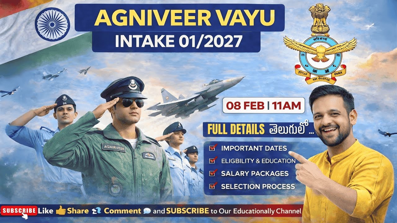 IAF AGNIVEER VAYU INTAKE 01/2027🔥Complete Notification Details | Eligibility,Salary&Selection|Telugu