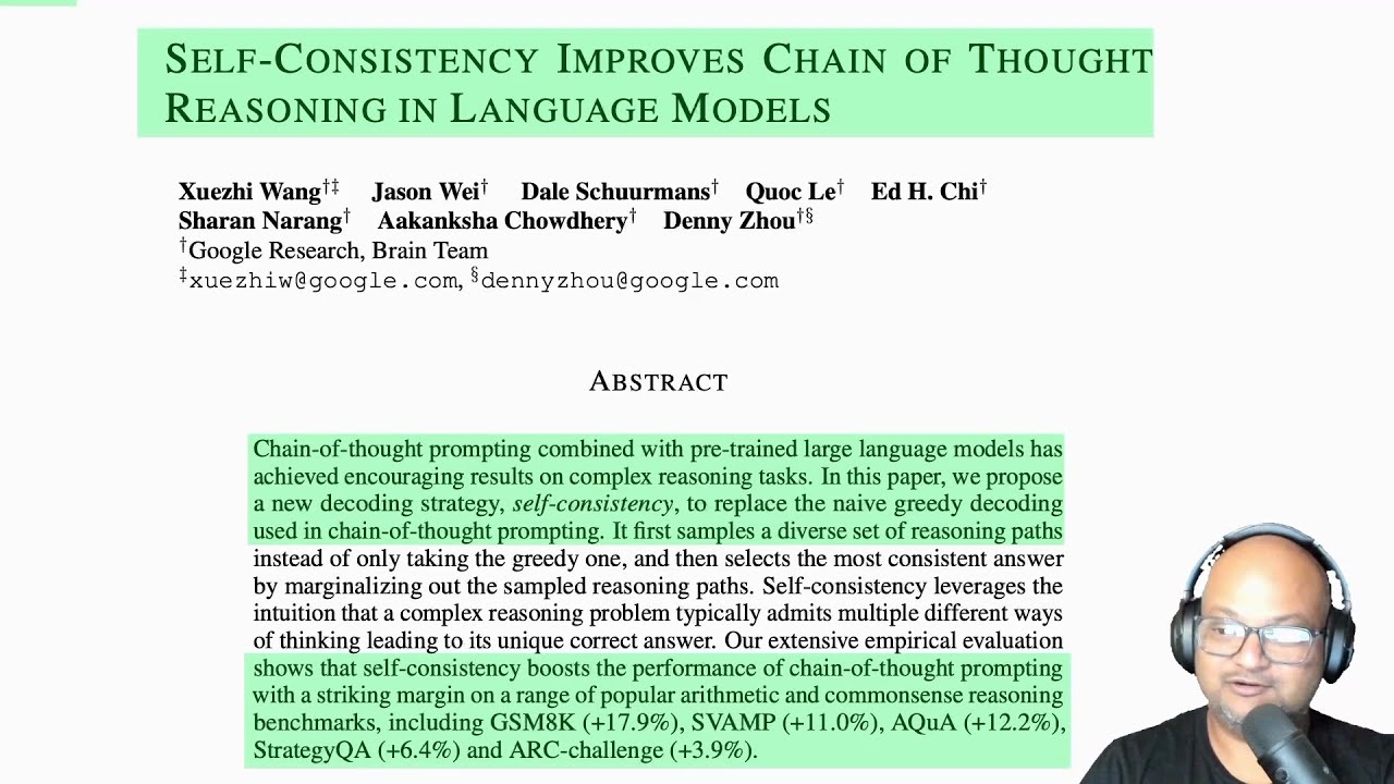 Self-Consistency Improves Chain of Thought Reasoning in Language Models