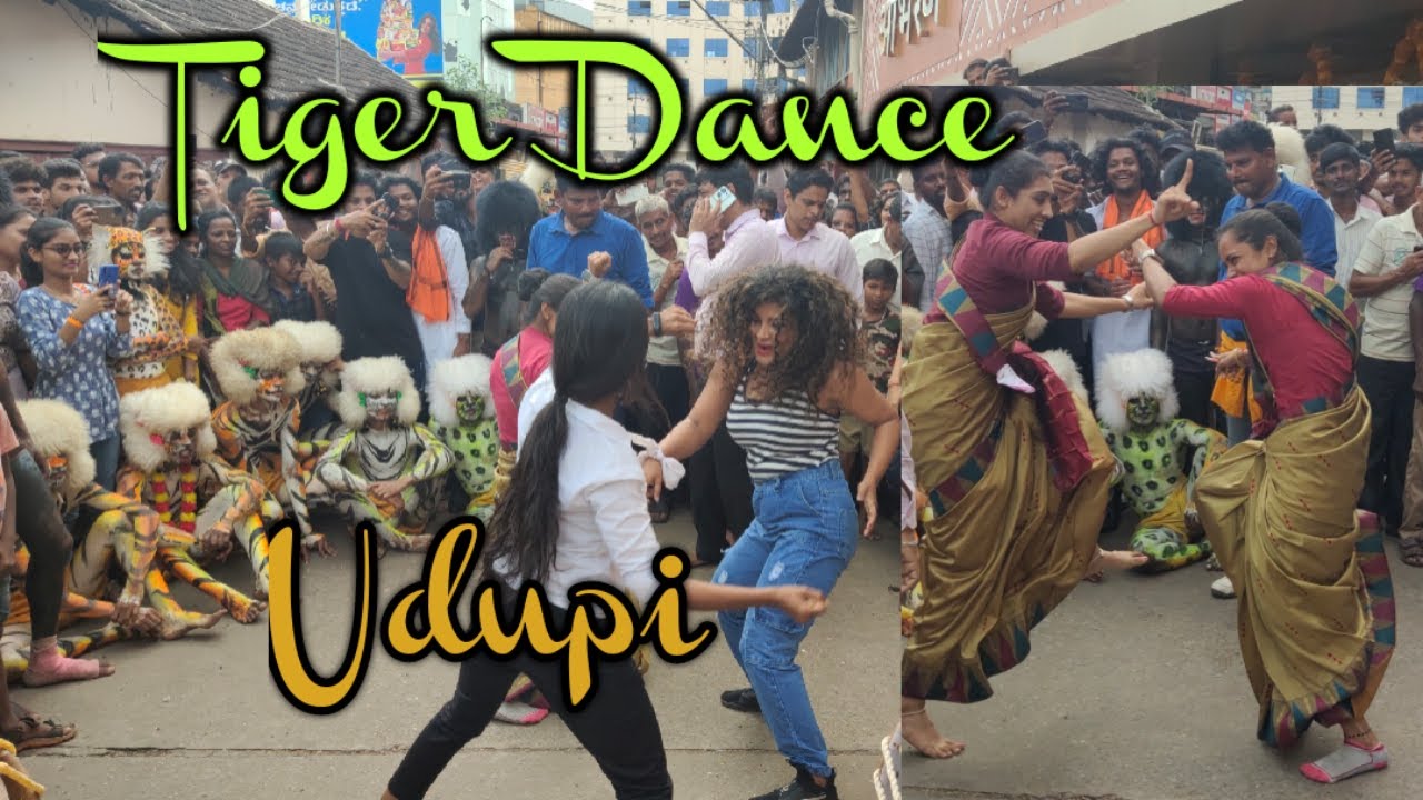 Tiger Dance by Udupi Girls 2022|Abharan Jewellers Staff Special Performance #abhijithkotian #ashtami