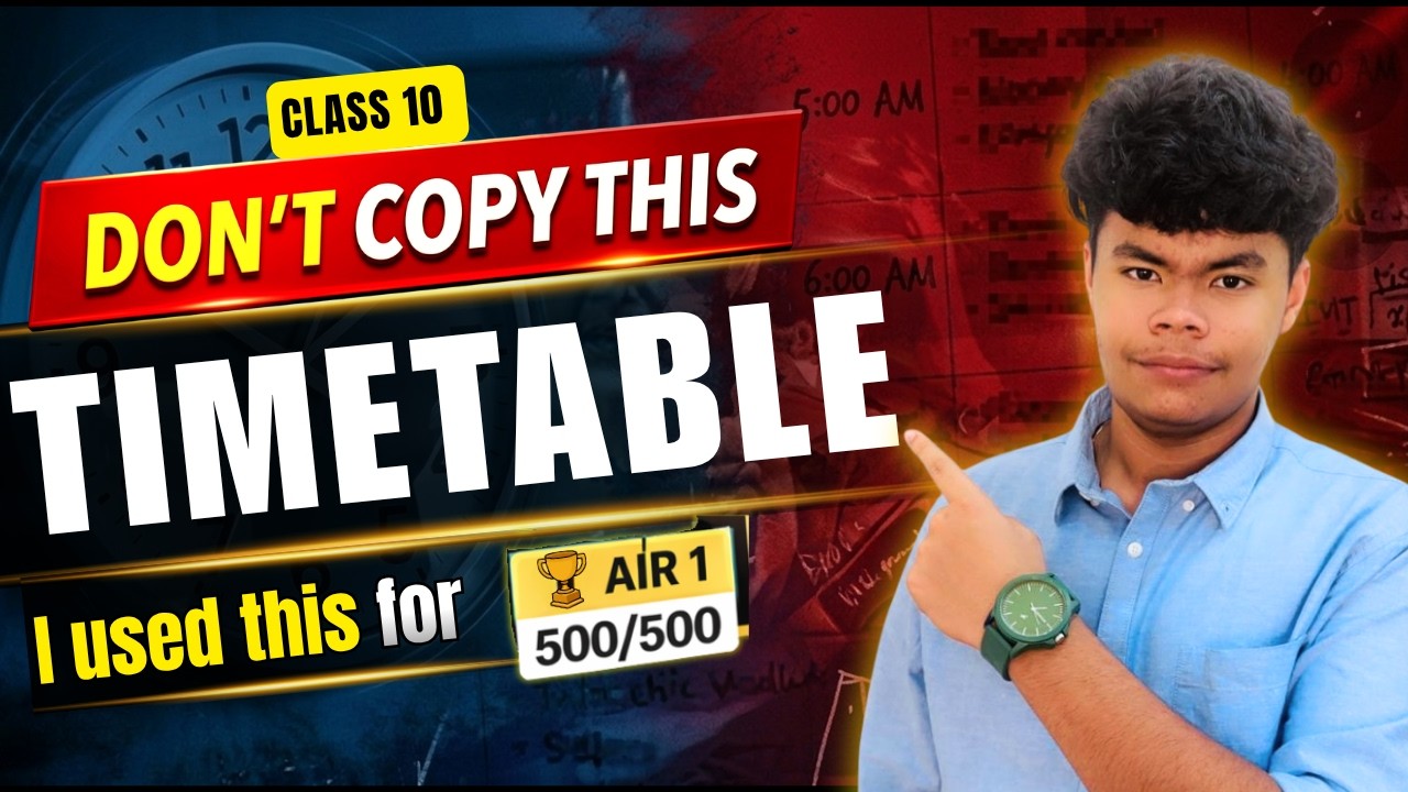 CBSE Topper&rsquo;s Timetable for Class 10th 🔥| My Step-by-Step Study Plan | AIR 1 Aarav Malhotra