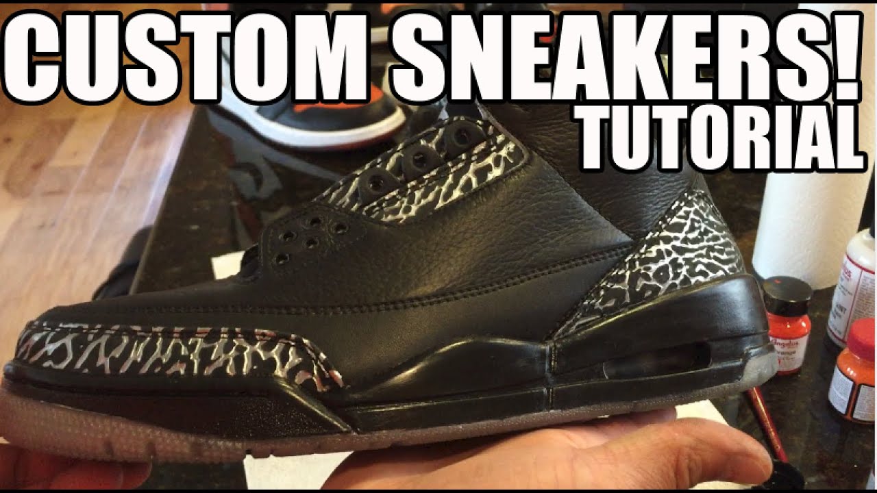 How to Paint Air Jordan 3 Tutorial! Midsole Liner & Upper ( 