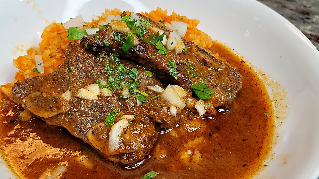 BEEF RIBS IN SALSA | Mexican Red Rice Recipe | Stewed Beef Ribs in Salsa