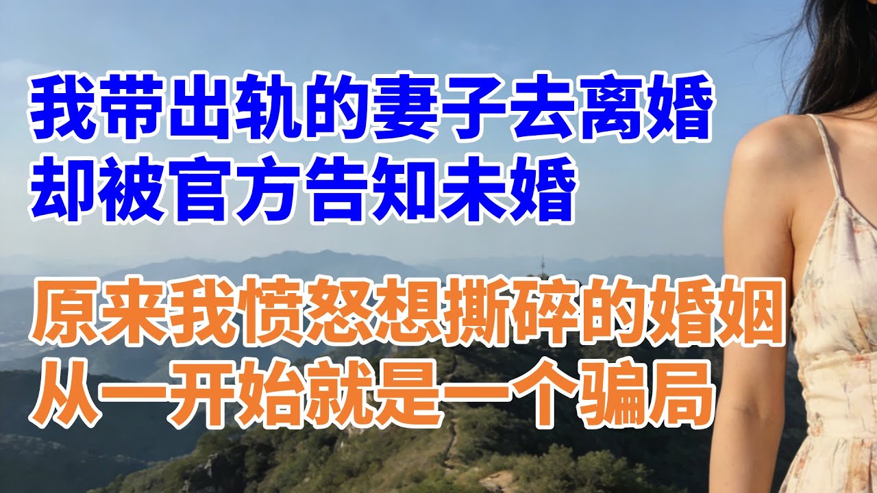 我带出轨的妻子去离婚，却被官方告知未婚。，原来我愤怒想撕碎的婚姻，从一开始就是一个骗局