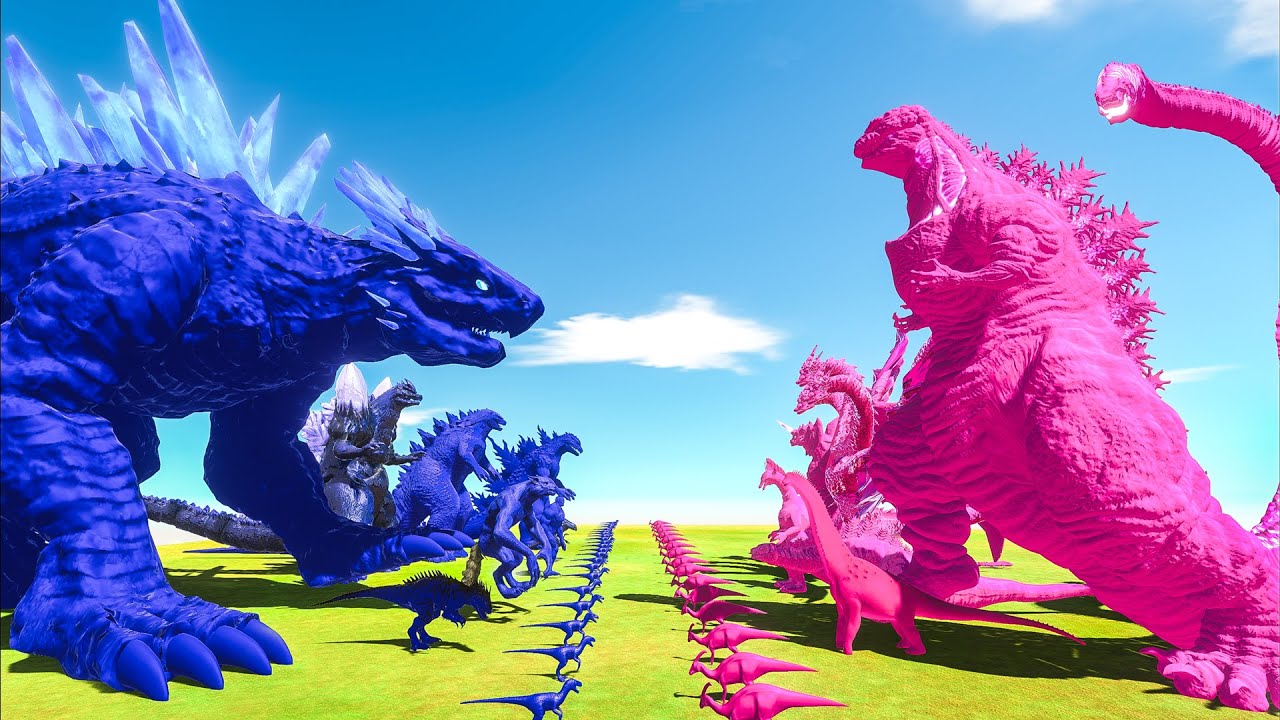 Team Dark Blue + Shimo vs Shin Godzilla + Hot Pink Team - ARBS