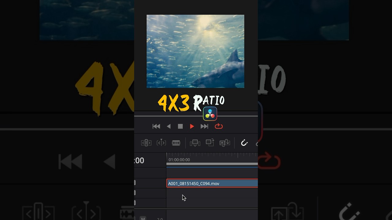 Соотношение сторон 4x3 в DaVinci Resolve