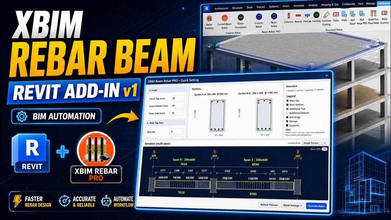 XBIM Rebar Beam   v1 | Revit Add-in for BIM Automation