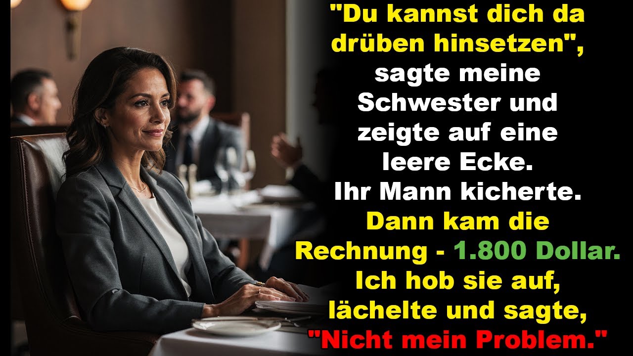 „Du kannst dich da drüben hinsetzen“, sagte meine Schwester und zeigte auf eine leere Ecke.
