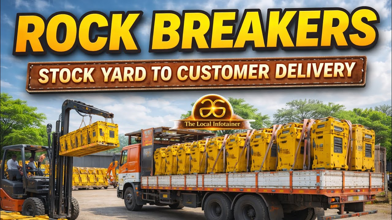 Rock Breaker - From Stock Yard to Customer Delivery #installation #excavator #breaker 